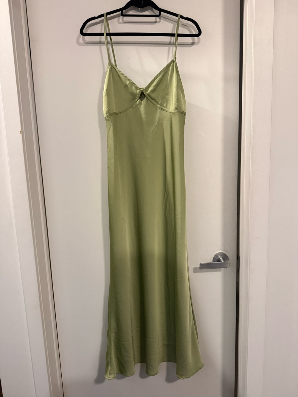 Lucky Brand Olive Green Satin Slip Dress